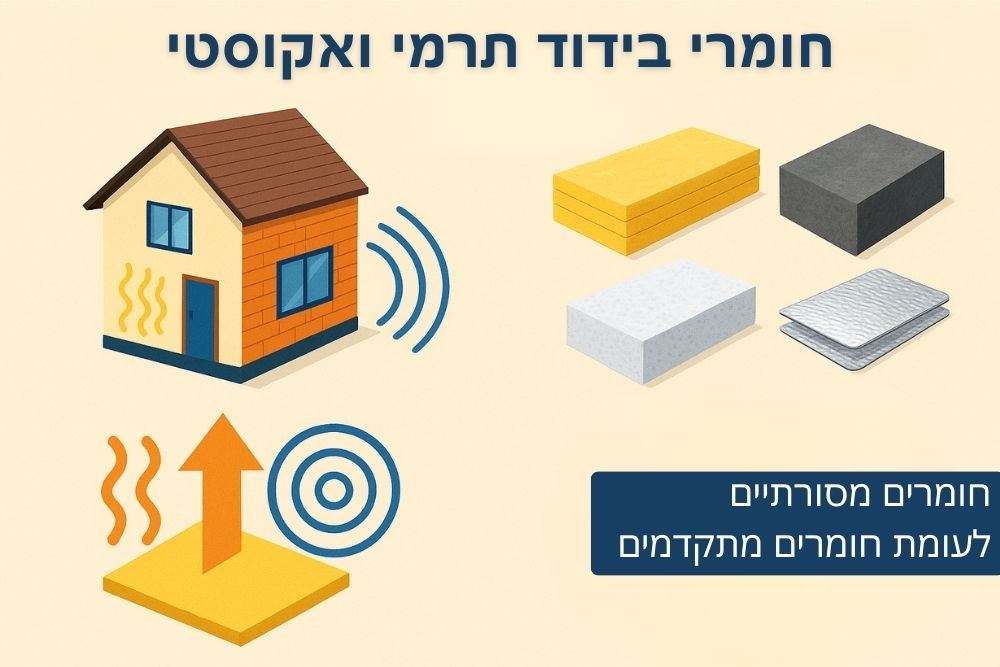 חומרי בידוד תרמי ואקוסטי מסורתיים לעומת חומרים מתקדמים