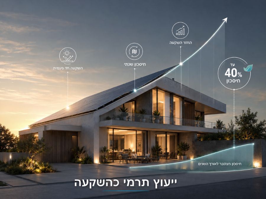 בית חסכוני באנרגיה עם המחשת חיסכון תרמי